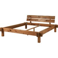 JANGALI 321 Letto matrimoniale a travi in legno di cerro - oliato / tabacco 160x200