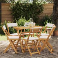 vidaXL Chaises de bistrot d'extérieur 6 pcs Crème blanc
