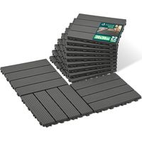 VOUNOT® Set de 22 Baldosas de Exterior 30x30 cm 2 m² Suelo Terraza Balcón Losetas Antideslizantes con Drenaje Azulejos de Entrelazados para Jardín Patio Antracita