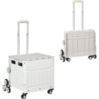 Carrello Spesa Pieghevole, Carrello in Alluminio, Ruote per Scale, Bianco