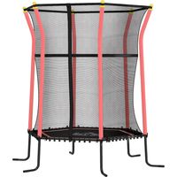 Tappeto elastico per bambini con cerniera e pali imbottiti Ø163,5x190 cm Rosso