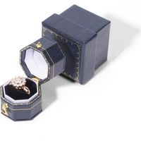 Mini boîte à bague bleu saphir pour demandes en mariage et mariages - Étui de fiançailles de poche pour poches et sacs à main