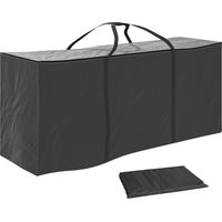 Bolsa de Almacenamiento para Cojines de Jardín Impermeable 720L Oxford Resistente con Asas 125x40x55cm Negro