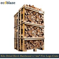 Ecoblaze Kiln Dried Birch Hardwood Firewood Logs 3.34m³ Crate for Wood Burner