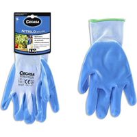 Cegasa Arbeitshandschuhe Größe 10 - aus Nylon mit Nitrilbeschichtung ---Handfläche und Finger - Farbe blau