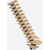 Sogem – Escalier quart tournant gauche GOMERA – marches en hêtre vernis – réglable de 280,2 à 305,2 cm – largeur 88 cm – giron 19,4 cm