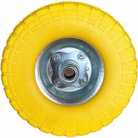 Werka Pro – Roue increvable jaune 260 x 85 mm – Axe déporté – Alésage 20 mm – Jante en acier galvanisé – Pneu en caoutchouc