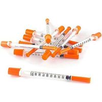 ml/cc Spritze mit 30g 0,5 Zoll Nadel - Orange (30g-13 mm-100er Packung)