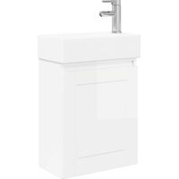 vidaXL Bathroom Vanity Unit with Tap High Gloss White