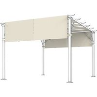 Protection solaire toit pergola 3x3m blanc crème