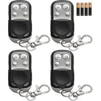 4 Pièces Telecommande Universelle Portail, Télécommande Garage Portail Universelle, Clonage de Télécommande avec 4 Touches et Fréquence Fixe 433,92 MHz pour Portes de Garage,Batterie 12 V Incluse