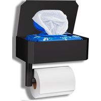 Porte Papier Toilette Mural sans Percage - Support WC Noir, Dérouleur Papier Toilette