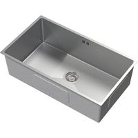 ML-Design Lavello da Cucina 70 x 40 cm Lavabo da Incasso Argento Rettangolare in Acciaio Inox Lavello Sottopiano a 1 Vasca con Set di Scarico e Troppopieno Vasca Singola con Sifone Lavandino XXL