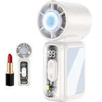 Handheld Turbo Cooling Fan, Semiconductor Ice Cooling Fan, 199 Speeds, 4300mAh Rechargeable Pocket Fan for Travel(White)