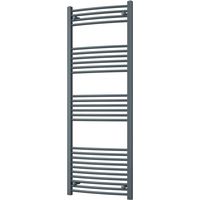 Zennor - Anthracite Heated Towel Rail - H1600mm x W600mm - Curved