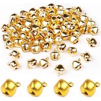 50 pièces de cloches, cloches, cloches de Noël, cloches en métal, mini cloches, 12 mm (or)