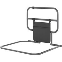 Barandilla Cama Adulto Asidero Plegable con Bolsillo Almacenamiento 61x66x55 cm Gris