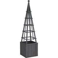 Jardinière avec treillis HHG-081, bac à plantes avec treillis, jardinière 168x40x40 cm, gris anthracite