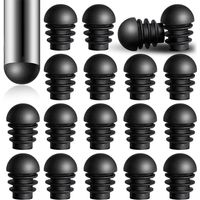 24 pieces round end caps with 16 mm outer diameter, plastic pipe inserts, chair leg end caps, pipe plastic cap protector