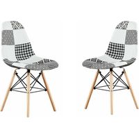 Lot de 1/2/4 Chaise de Salle à Manger Chrono Patchwork Eiffel - Lot de 2 - Multicolore