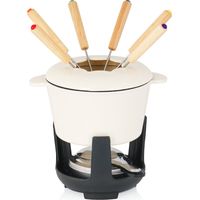 Set di BBQ Toro per fonduta in ghisa per 6 persone, 1 L, smaltato, con bruciatore e forchette