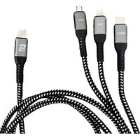 IWH Câble de charge USB USB-C®, USB Micro-A femelle, Connecteur Lightning 1.20 m 019057