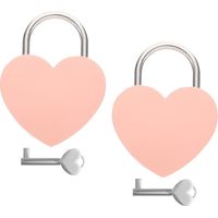 2 sets Herzförmiges Vorhängeschloss aus Zinklegierung Rostbeständig zu Öffnen Liebesschloss