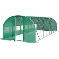 TOOLPORT Foliengewächshaus Gewächshaus 3x8m Premium mit schwenkbarer Türkonstruktion PE-Plane 180 g/m² grün transparent