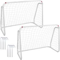 Set mit 2 weißen Signal-Fußballtoren