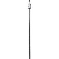 Barreau avec pointe de lance flamme - Hauteur 1300mm Ø16mm - Fer forgé - À souder - DECO FER FORGE
