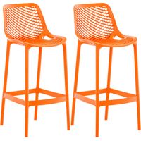 CLP – Lot de 2 tabourets de bar Air – Hauteur d'assise 75 cm – Polypropylène résistant aux UV – Confort optimal sans coussin – Protection de sol