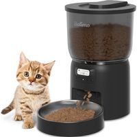 BalimoPet 3L Automatischer Futterautomat für Katze und Hund mit Programmierbar Timer/LCD/bis zu 6 Mahlzeiten am Tag, Schwarz