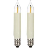 Saico LED-Kleinschaftkerze für 15-flammige Lichterbögen warmweiß 2 Stück LED-Leuchtmittel