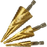 AIDUCHO Jeu De Forets Pas À Pas, Spirale Rainuré, Acier À Haute Vitesse Titane Enduit, 4mm À 12/20/32 Mm Tige Hexagonale Métrique, Hss Outil De Coupe Pour Diy Plastique, Bois, Métal, Aluminium, Cuivre