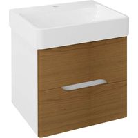 Sapho Mediena - Waschtischunterschrank 56x51x49 cm, weiß matt/Eiche natur MD062
