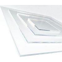 Plaque de plastique transparent, 10 x 10 cm. Épaisseur 2 mm. Plaque de verre acrylique transparent. Plaque de plastique rigide.