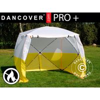 Tente de chantier, FleXshelter PRO+, 2,5x2,5x2m, PVC, Ignifuge, Jaune/Blanc - Dancover