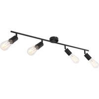 Plafonnier rampe 4 ampoules en métal design industriel MARTHA