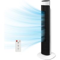 Ventilatore a torre oscillante 70° 80 cm Bianco e Nero