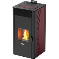 termostufa a pellet canadian stove "idro ceramic 28" bordeaux 25,8 kw