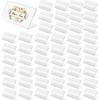 50 Pièces Porte Étiquettes de Prix, Support d'affichage de Prix en Acrylique Transparent Supports d'Étiquettes pour Boulangeries Épiceries Bureau(7x4cm)