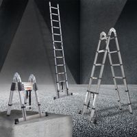 Echelle télescopique professionnelle en forme de A Echelle d'escalier Echelle simple Echelle multi-usage 3.8M (1.9M+1.9M)