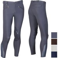 Pantaloni equitazione Winner da uomo in microfibra con grip in silicone: 48 IT, GRIGIO