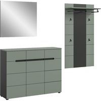 Canu Garderobenmöbel Set C9 staubgrün, dunkelgrau.