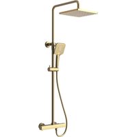 Sapho Dakar - Conjunto de ducha con termostato, 30x30 cm, 3 chorros, dorado SZ139GB