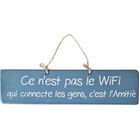 Plaque décorative en bois bleue - Ce n'est pas le wifi