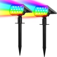 Projecteur solaire de Noël - Idéal pour les jardins, allées, cours, piscines, terrasses, etc. - Lot de 2, lumières colorées