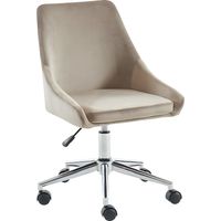 Sedia da ufficio Altezza regolabile Velluto Beige - MASURIE