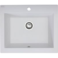 Lavello a vasca singola con grembiule – lavello ceramica 63×49 cm, sifone salvaspazio incluso