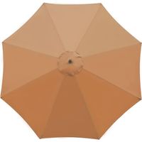 SHINING HOUSE Ersatzbezug für Sonnenschirm – 8 Rippen – Durchmesser 2,7 m – wasserdicht – UV-Schutz – Ersatzstoff – Khaki (Farbe)